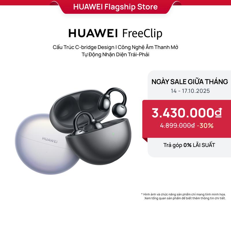 Tai Nghe | HUAWEI FreeClip | C-bridge Design | Công Nghệ Âm Thanh Mở| Hàng Phân Phối Chính Hãng | Tai nghe bluetooth Nhét Tai Nghe Nhạc Earphone