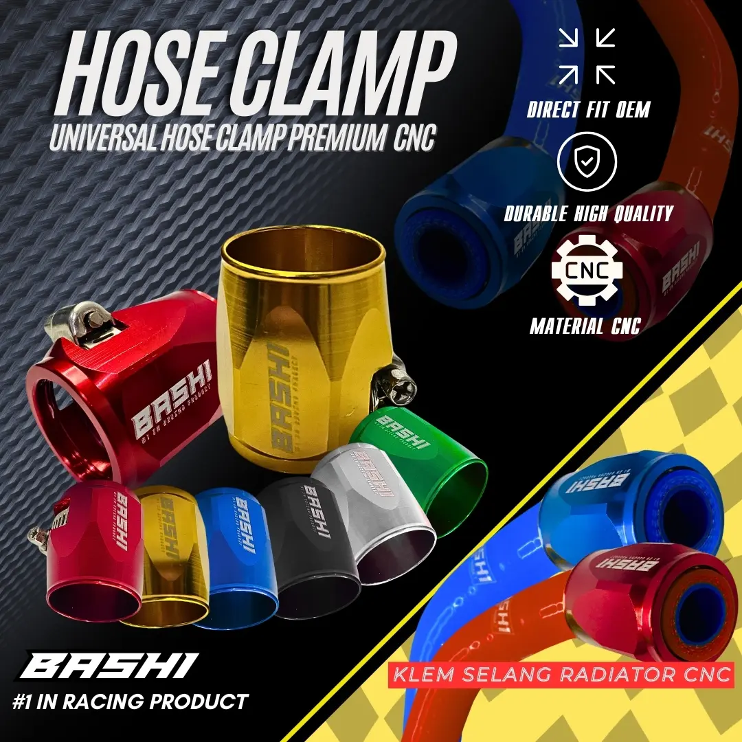 Bashi Klem Selang Radiator Motor 3/4 - 1 inch Stainless Anti Karat Anodized Colour Motorcycle Racing
