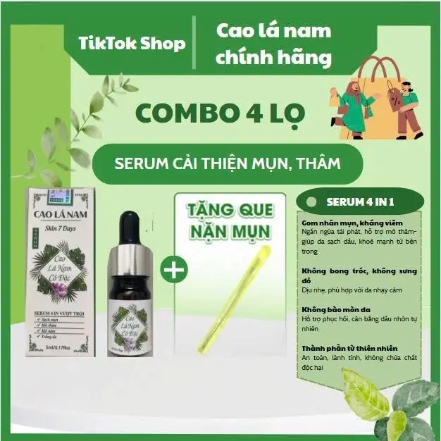 COMBO 4 lọ Cao Lá Nam Trị Mụn, Mờ Thâm, Skincare Làm Đẹp Da 4