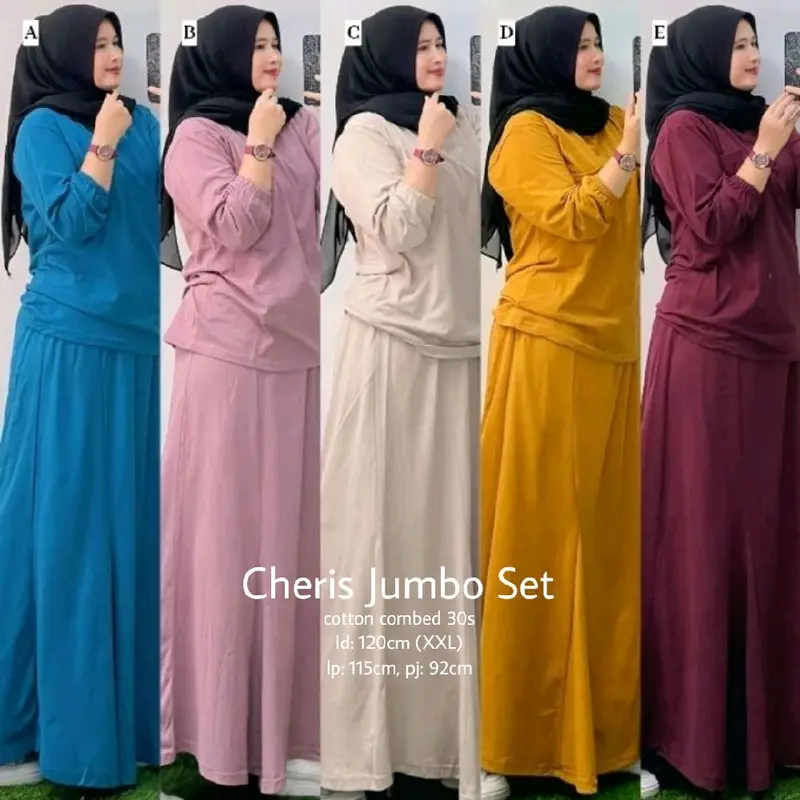 Setelan LD 120cm++ Panjang 70cm++ Jumbo Busui Bukaan Kanan Kiri Combed 30s LD 120cm Baju Wanita Lembut Nyaman one  set  elegan  lebaran 3