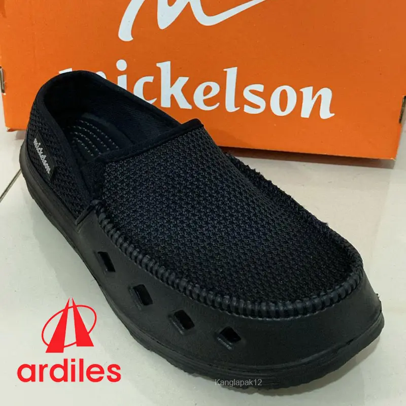 Sepatu Slip on Ardiles Mickelson Pria Anti air Karet dan Fleksibel uk 38 - 44 Hitam