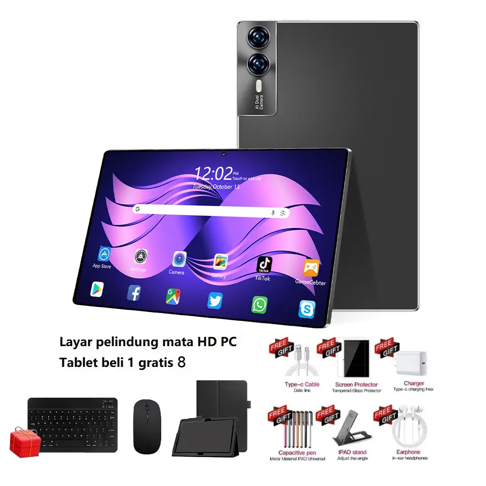 Hitam+Free Wireless mouse keyboard set