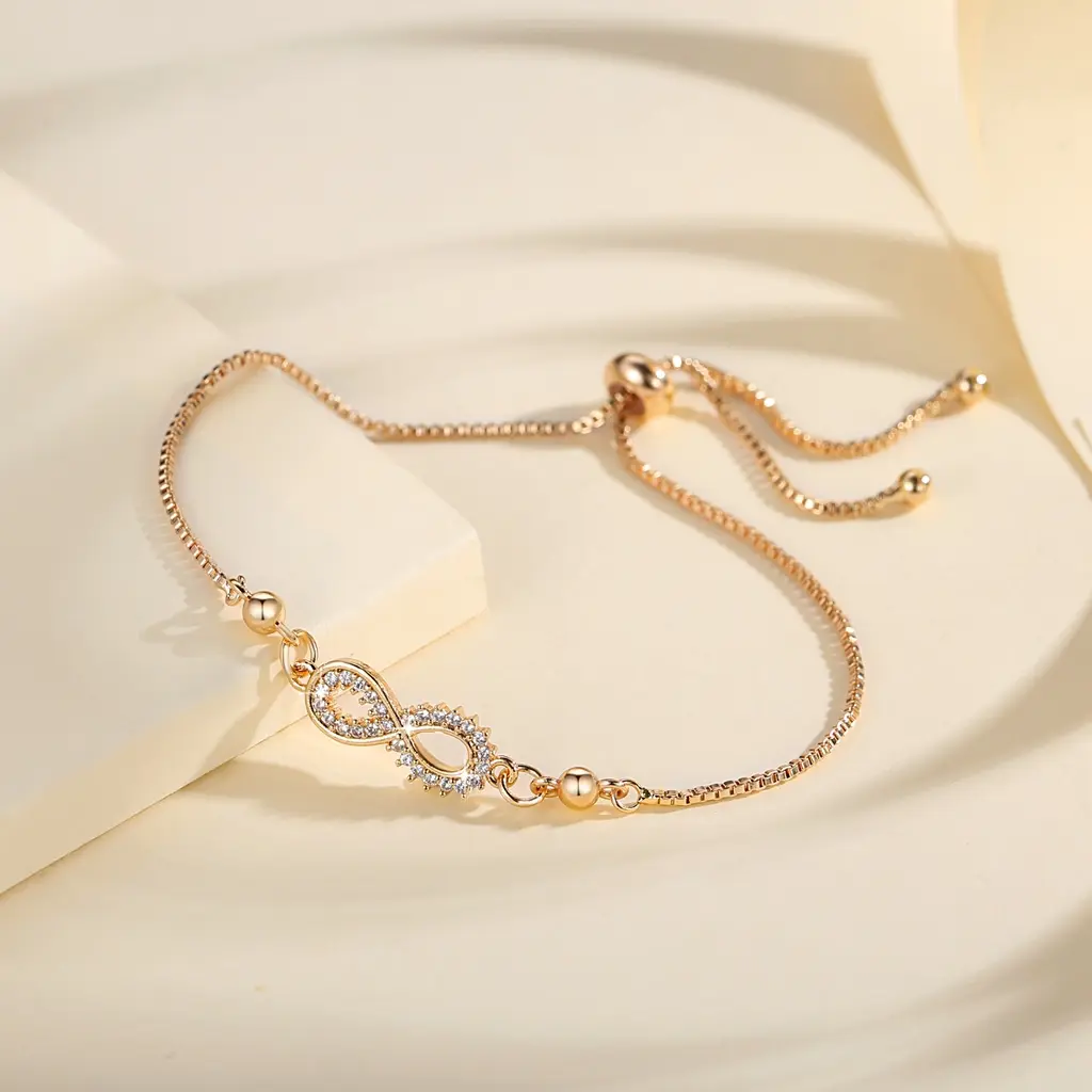Gelang Wanita Titanium Anti Karat Serut Permata Tidak Alergi Aksesoris Fashion Elegan