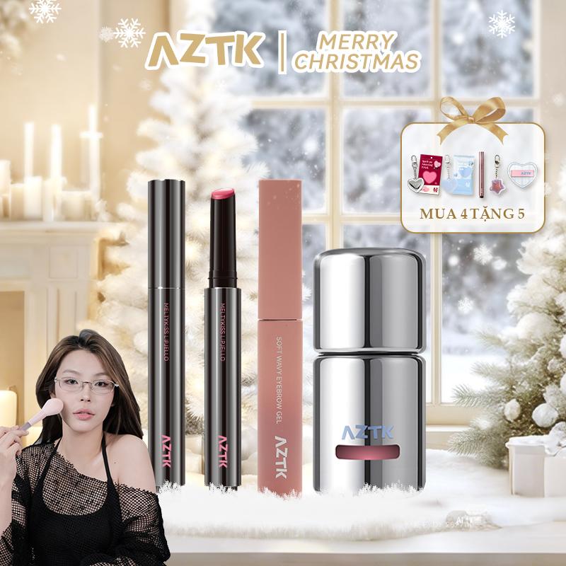  【AZTK x HỨA NGÂN Bộ sản phẩm AZTK Son dưỡng môi đông giá *2 Phấn má hồng tông lạnh *1 Kẻ chân mày nhuộm sương mù *1 Hộp quà giới hạn siêu tiện lợi 