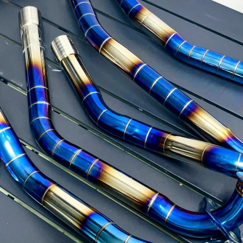 Cổ pô titan kèm khâu cnc Hàn pô zin cho các dòng xe số ,tay ga xe tay côn size 32&27 phụ Tùng xe máy