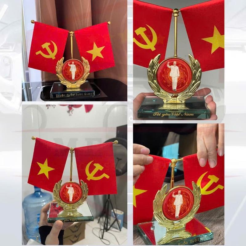 CỜ TỔ QUỐC, CỜ ĐẢNG TÔI YÊU VIỆT NAM. Vật phẩm trang trí taplo xe ô tô, bàn làm việc, góc tủ trưng bày và làm quà tặng 5