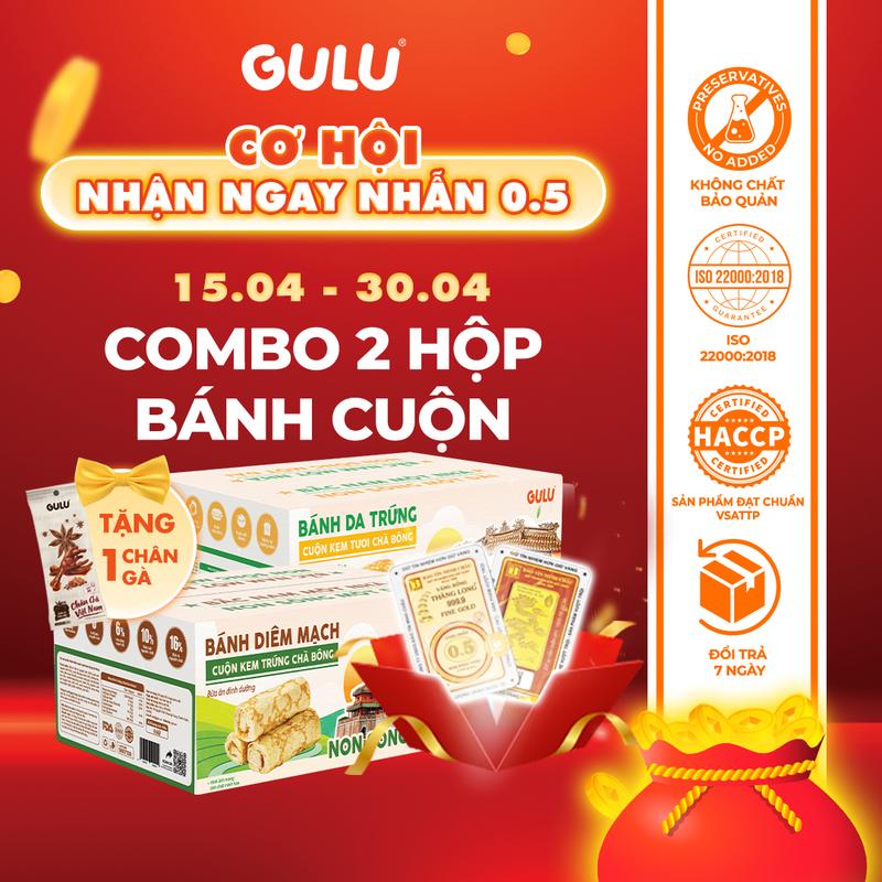 Combo 2 Hộp Bánh Dinh Dưỡng Cuộn Chà Bông Gulu Foods Thức Ăn Ăn Vặt