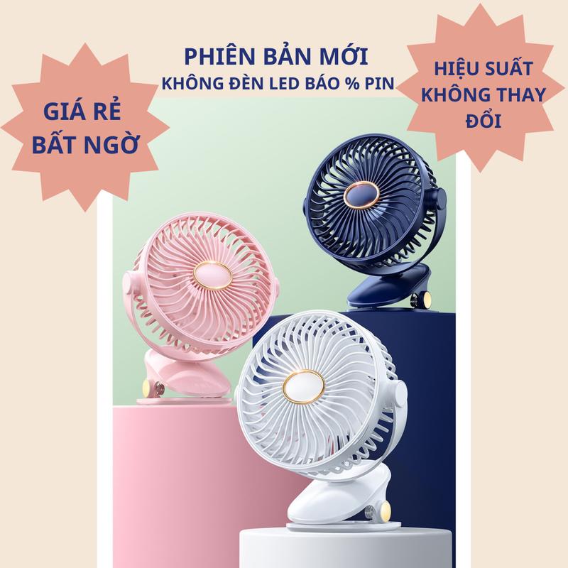 Quạt Tích Điện Mini Đa Năng, Có Đèn Ngủ, Quạt 5 công xuất pin dùng 24h 2