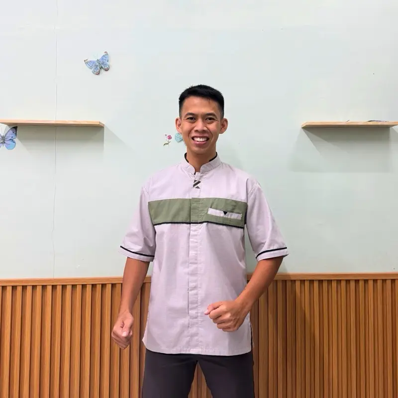 Baju Koko NAQI Lengan Pendek Baju Kurta Kain Katun Sigaret Baju Taqwa Kombinasi Kekinian