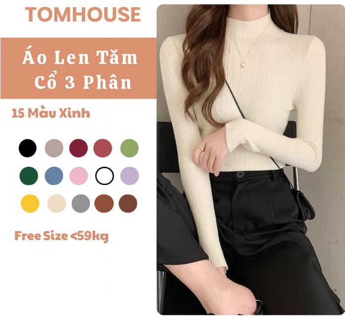  Áo len nữ cổ 3 phân cực xinh nhiều màu Women Top 