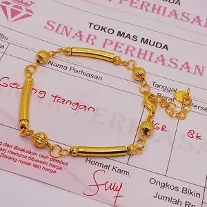 Gelang Motif Bambu emas muda 8k dapat surat dari toko