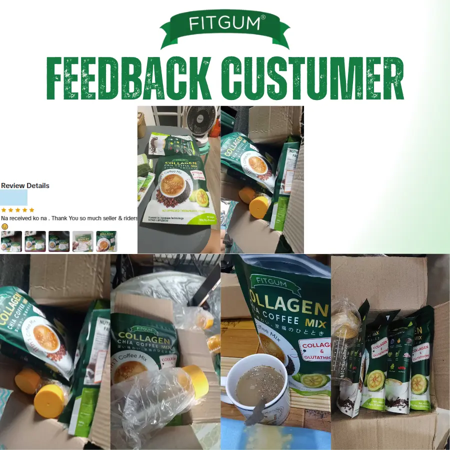 BEST SELLER BUY 3 GET 3 ] FITGUM Collagen Chia Coffee Glutathione Whitening  Skin Organic 10 PCS - 11 in 1 Coffee Mix with Collagen & Glutathione for  Daily Health Benefits