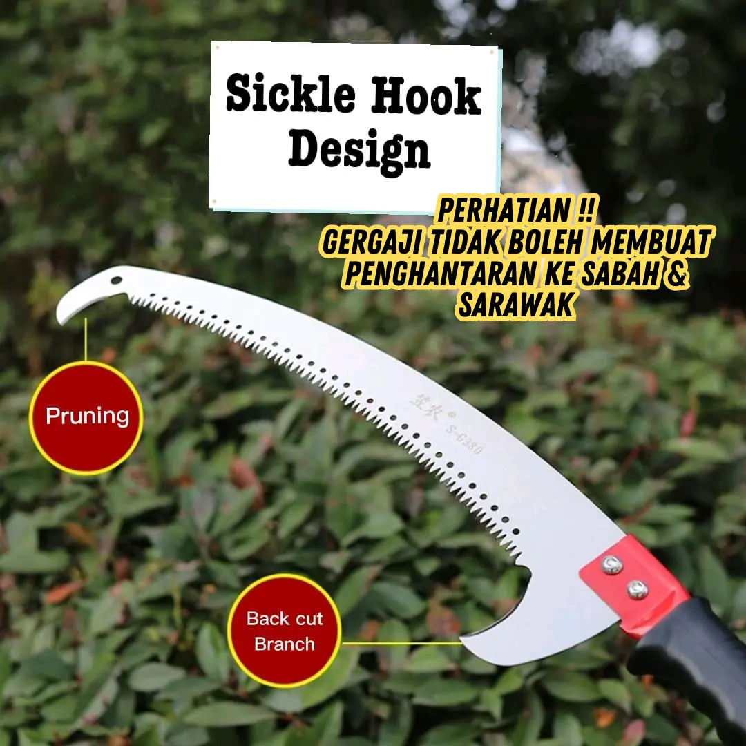 206/202 Gergaji Pokok/Heavy Duty Pruning Saw/Aluminum Rod