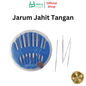 Jarum Jahit Tangan Wadah Bundar 1 Set Bulat Benang 30 pcs Default Spesifikasi