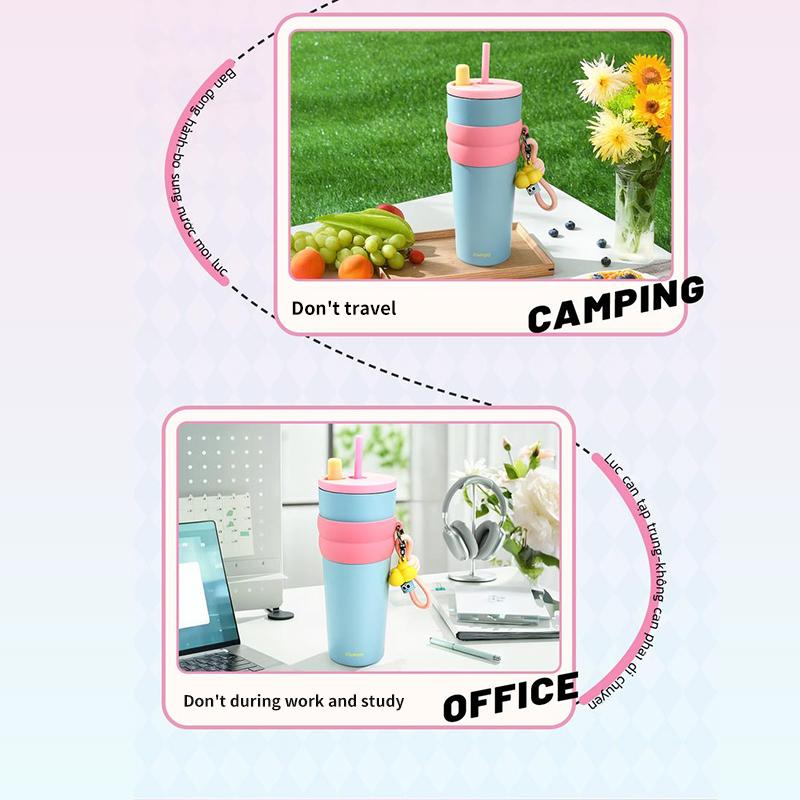 Cốc Đá, Dung Tích Lớn (700ML), Cách Nhiệt Và Làm Mát, Thép Không Gỉ 316, Có Ống Hút, Thích Hợp Cho Văn Phòng, Thiết Kế Nữ Sinh, Cốc Nước Giá Trị Cao, Lý Tưởng Cho Mùa Hè, # Cốc Nước # Cốc Giữ Nhiệt 3