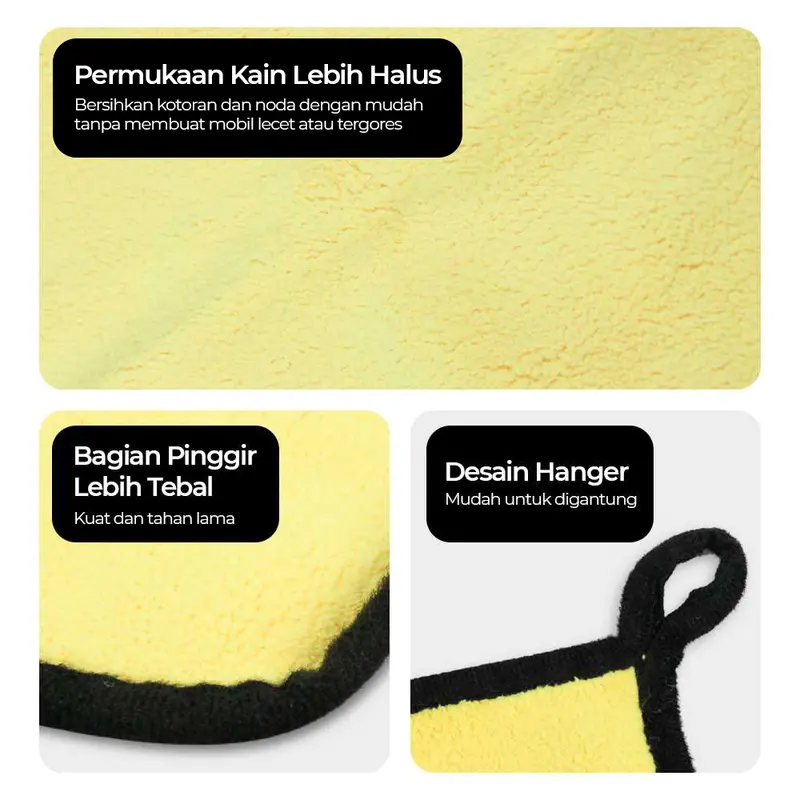 Xinyuan Kain Lap Microfiber Premium Mobil Multifungsi 611 GSM 30x30cm Car 4