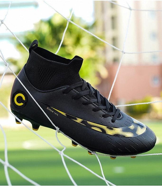 Product Introduction of Good Cristiano Ronaldo, limited edition men's and adult high-top football shoes, large, high-quality gold soled AG Spike training shoes for elementary school children 14