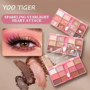 Yoo Tiger Eyeshadow Pallet 12 Color Milk Teaa Daily Earth Sparkling Starlight Eyeshadow Pigmanted LA278