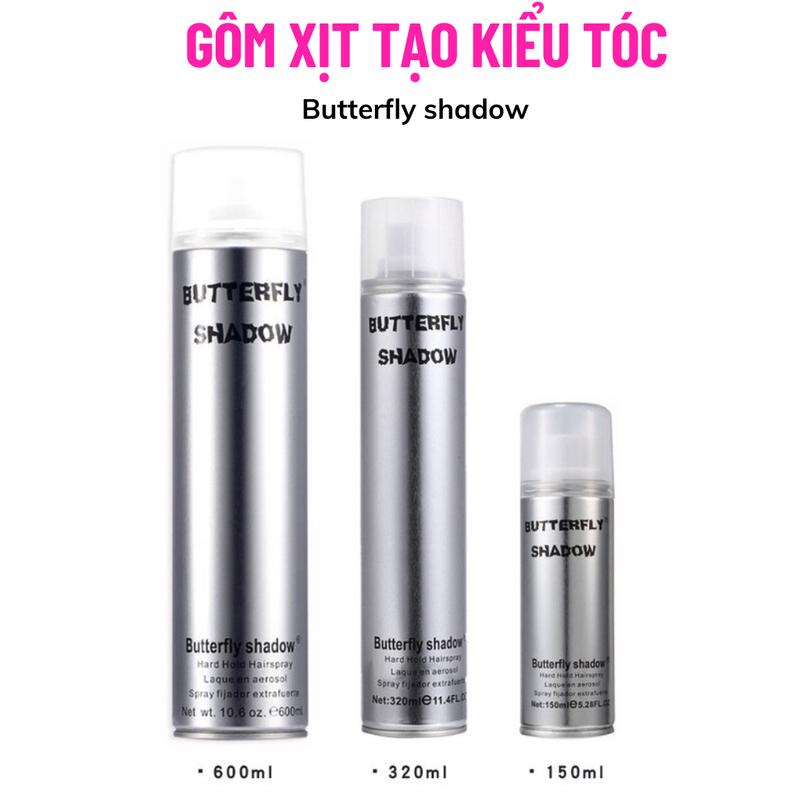 Gôm keo xịt tóc cứng tạo nếp BUTTERFLY SHADOW