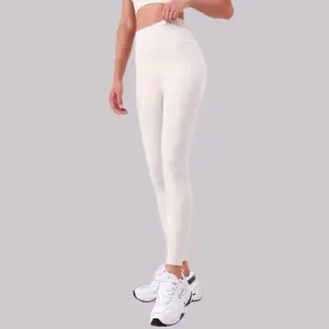 Legging Wanita Warna Putih cream Polos Melar Nyaman Stretch Panjang Basic Regular