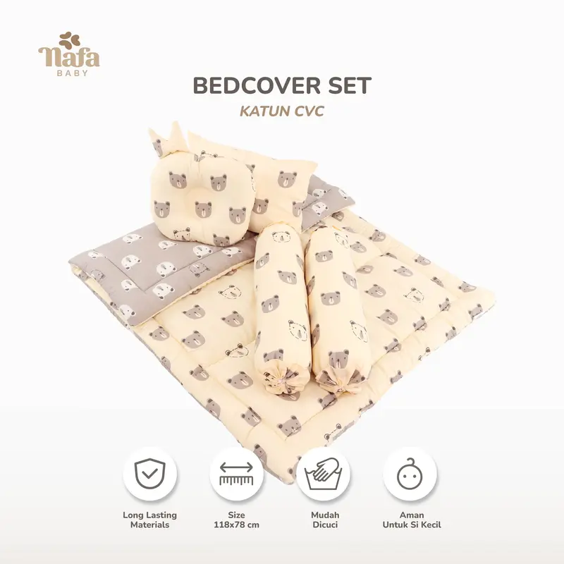 BEDCOVER NEWBORN BABY / Bantal GULING BAYI SET ALL MOTIF SARUNG LEPAS PASANG Katun 3
