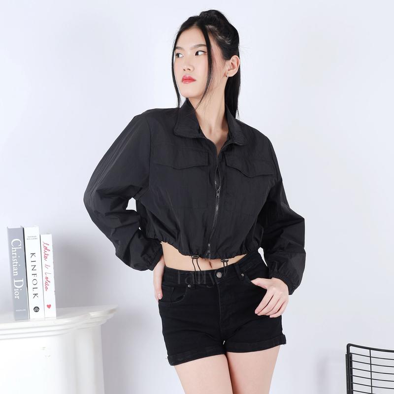 FALLY Fiona Jacket Crop Zipper Jaket Crop Parasut Wanita 7