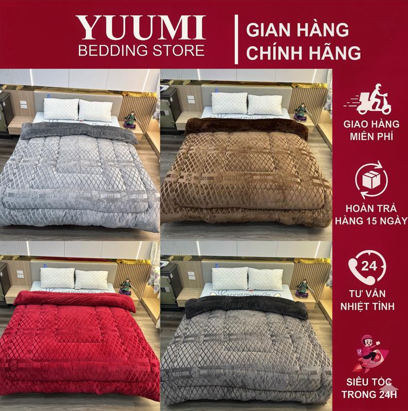 Chăn Lông Thỏ COCO Siêu Ấm 3,1-3,3kg Kích Thước 2m2x2m Mùa Đông Đa Màu Dùng Tại Nhà