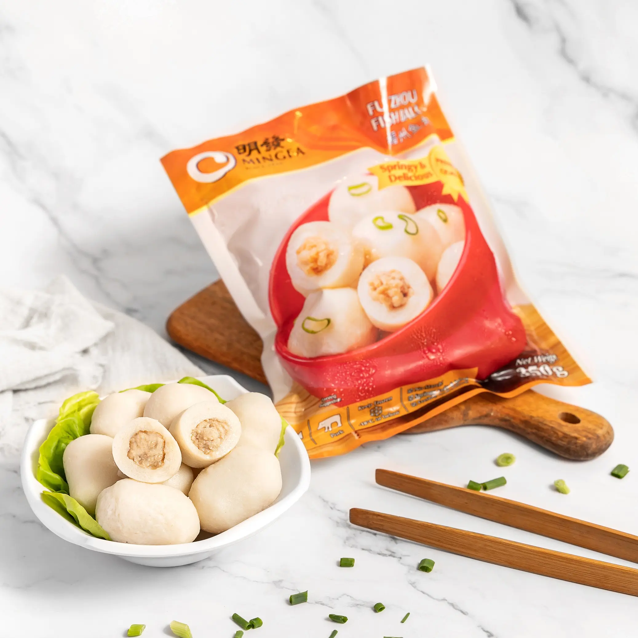 Ming Fa Fuzhou Fishball 350g - Frozen, Stuffed with Juicy Pork Meat