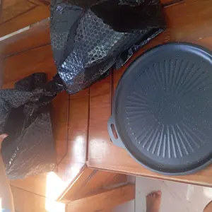 Grill Pan 28/32 /34CM Wajan Pemanggang Bulat Panggangan BBQ Anti Lengket Loyang tipis Kitchenware barbecue plate