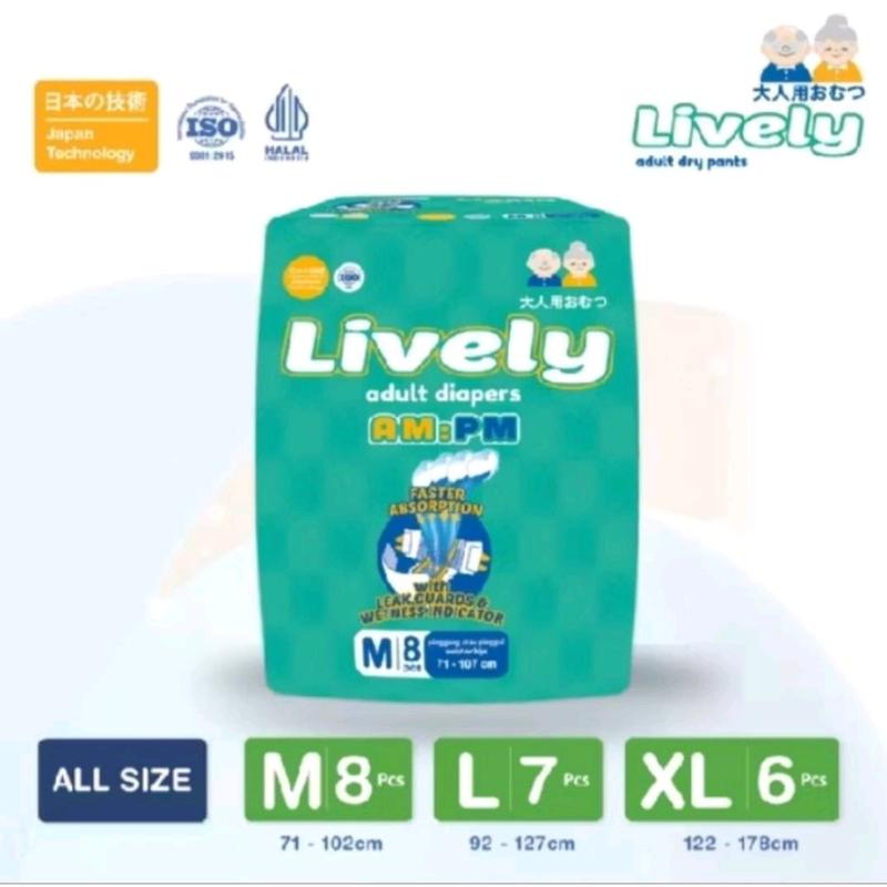 Lively Adult Diapers Popok Perekat Dewasa Siang Malam M8 L7 XL6 1