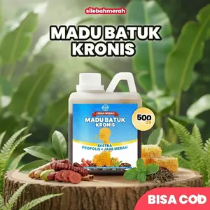 (PROMO 1/2 KG) Madu Batuk Flu Pilek - Herbal Madu Gurah untuk Batuk Kering Batuk Berdahak Radang Tenggorokan Flu Pilek Panas Dalam Lebah Merah