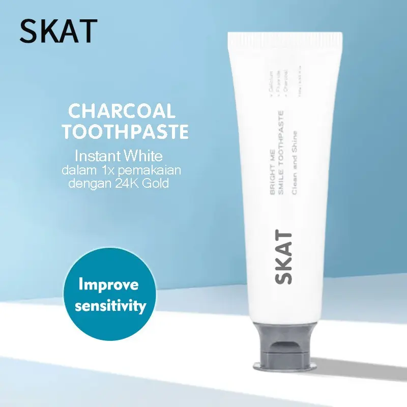 SKAT Charcoal Toothpaste Clean Mouth Breath Fresh Charcoal Toothpaste