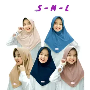 Hijab Bergo Hamidah Anak Sekolah SD Pet Tebal Jersey Premium size S M L Kerudung