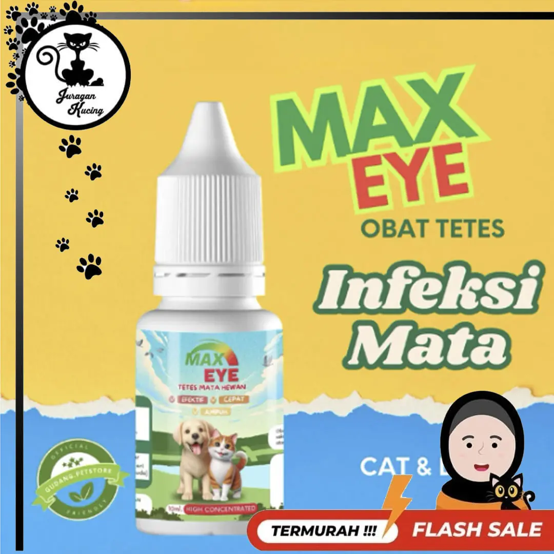MAX EYE 10ML | Obat Tetes Mata Untuk Kesehatan Mata Hewan Kucing Anjing Kelinci 10 ML