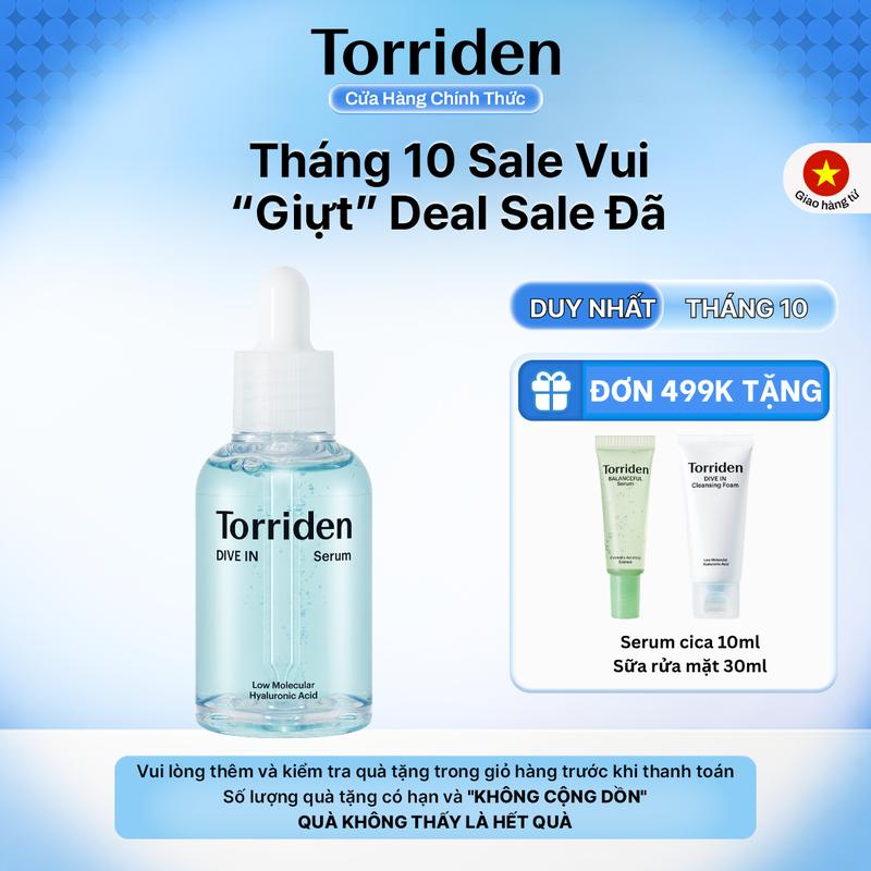 Serum HA Torriden dưỡng ẩm chuyên sâu với 5D Hyaluronic Acid làm dịu da với Panthenol Allantoin DIVE IN Serum 50ml