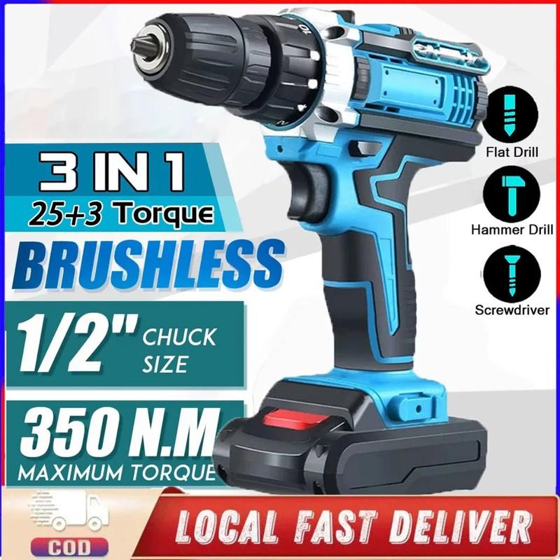 298VF Mesin Bor Impact Drill bor listrik Bor baterai Cordless Drill Bor ...