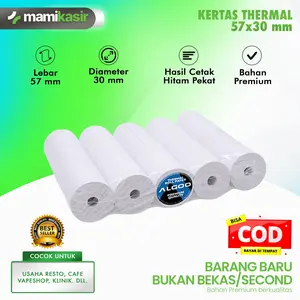 MAMI KASIR Kertas Thermal Struk Kasir 57x30 mm 1 PACK (10 Roll)