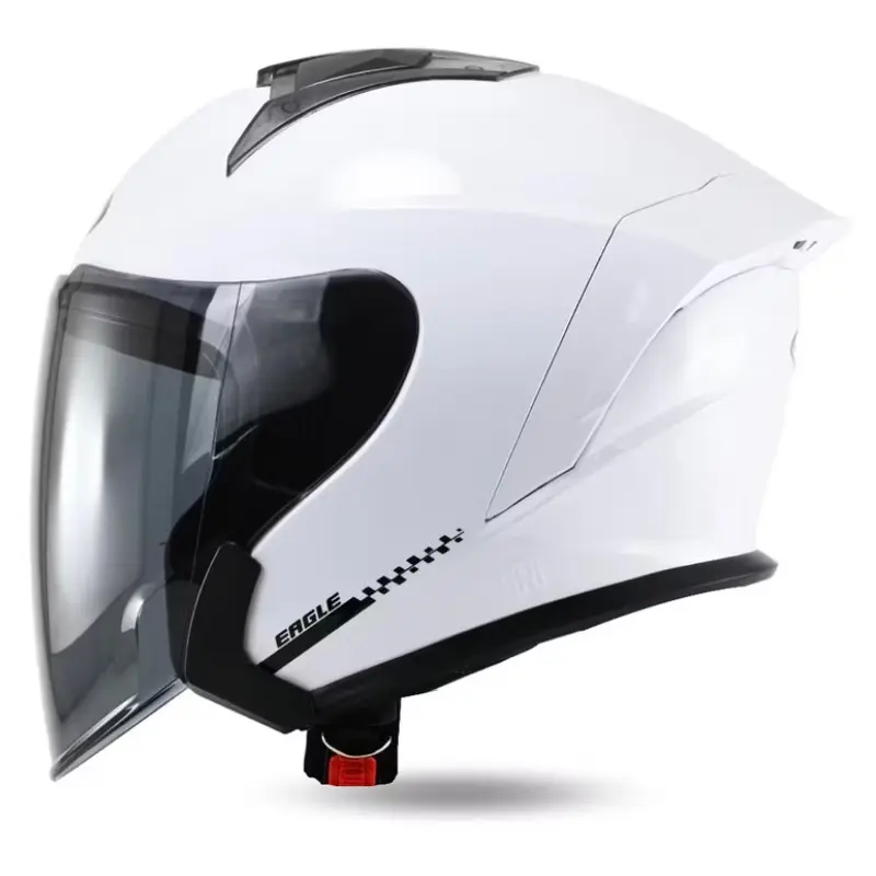 Helm R-Six EAGLE Paket Ganteng Kaca Silver - Original Motorcycle helm halfface, Ukuran M/L/XL half face keren helmsni 1