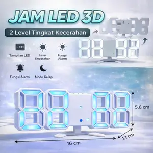 Jam Dinding Digital LED 3D Modern – Jam Digital Alarm dengan Display Suhu & Dekorasi Ruang Tamu