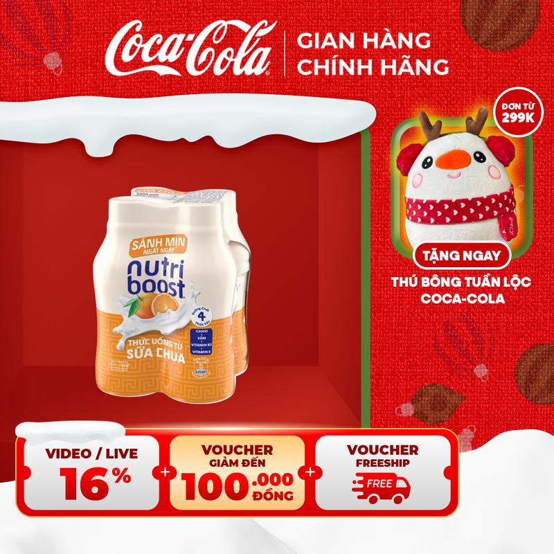 Lốc 4 Chai Thức Uống từ Sữa Chua Nutriboost Vị Cam 170ml chai Sale 15.12 Coca-Cola Beverages VN_TT
