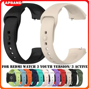 Silicone Strap for  Redmi Watch 3 Active Silikon Warna Tali Jam Tangan Xiaomi Redmi Watch 3 Active Bahan Silikon Polos Warna Smartwatch Accessories