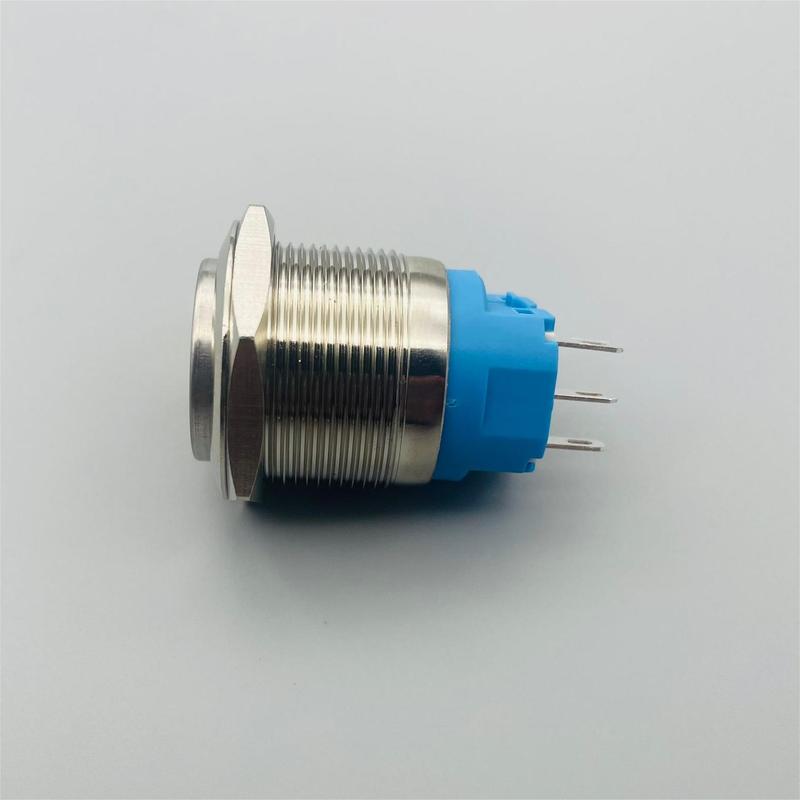 Product Introduction of Button switch 22MM no light high head self-locking reset IP65 current 3A-5A start switch 2
