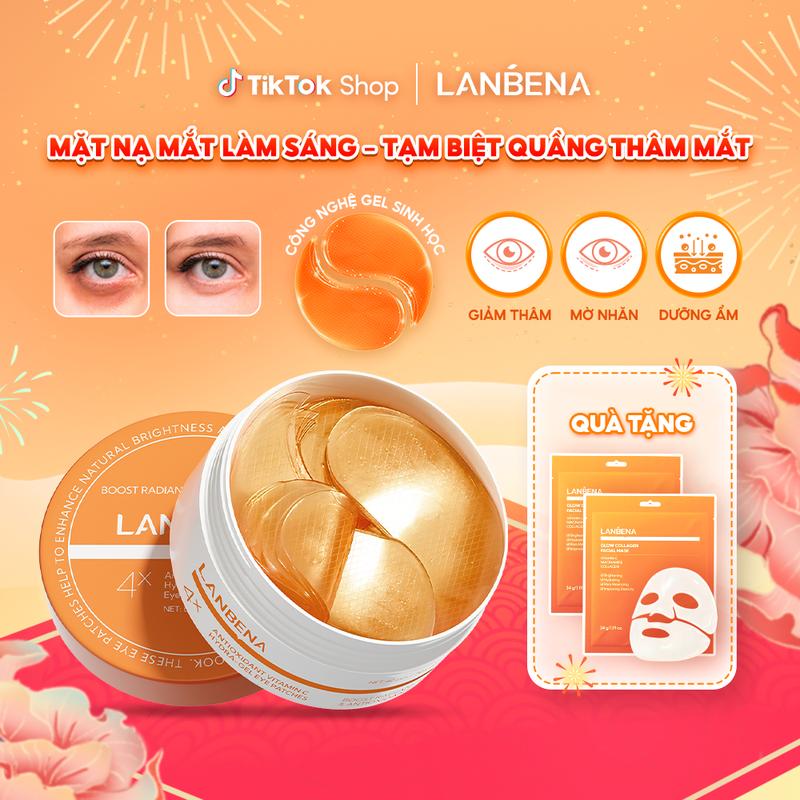   LIVE  Mặt Nạ Mắt LANBENA Hỗ Trợ Dưỡng Sáng Giảm Quầng Thâm Mờ Nếp Nhăn Săn Chắc Da Giảm Bọng Mắt Dưỡng Ẩm Sâu Vùng Mắt Hỗ Trợ Trẻ Hóa Công Nghệ Gel Sinh Học Hai Mặt Lưới 60 Miếng 