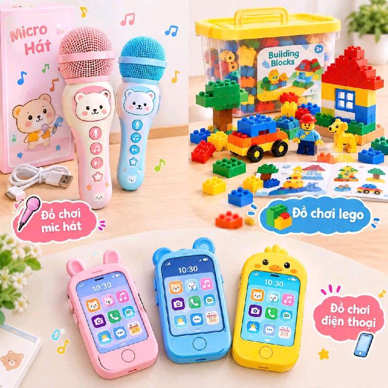 Đồ chơi micro hát và điện thoại cho trẻ em - Đồ chơi giáo dục sáng tạo