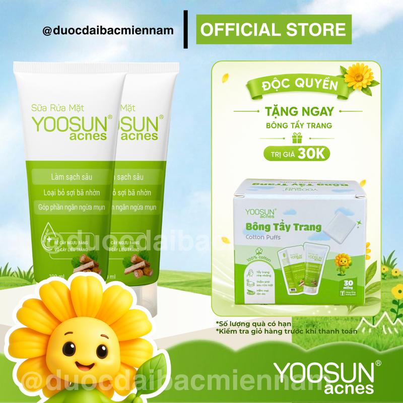 Sữa rửa mặt Yoosun Acnes giúp làm sạch sâu - loại bỏ sợi bã nhờn - Tuýp 100ml