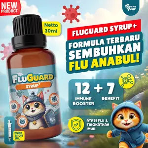 Golden Paw - FLUGUARD SYRUP 30 ML Obat Flu & Batuk Kucing Rasa Bersahabat Tanpa Drama Tanpa Pahit