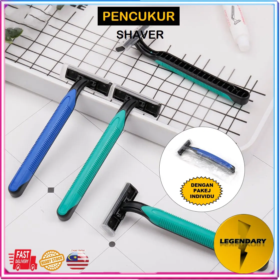 Shavers Twin Blade Pisau Cukur Pencukur Wanita Pencukur Lelaki Shaver Pencukur Bulu Misai Disposable Manual Razor