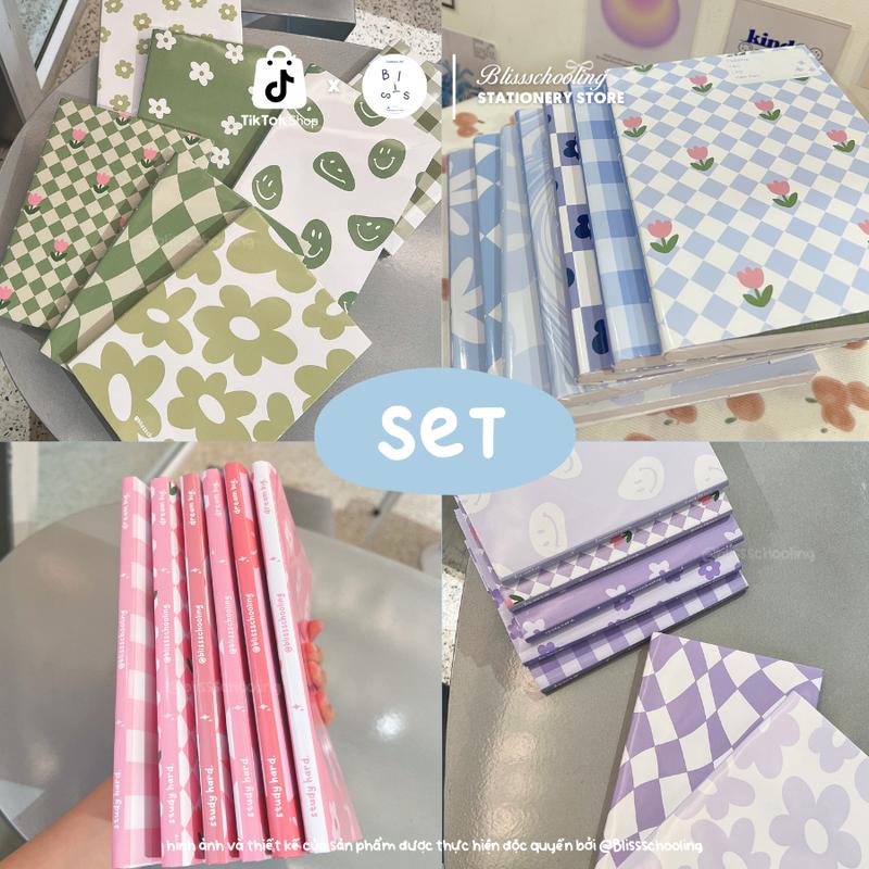   SET - MÀU  Set giấy bao tập bọc vở bao sách nhiều màu Pastel | Có 9 màu | thiết kế bởi Bliss. 