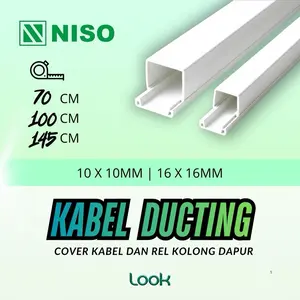 Kabel Ducting Cable Duct Niso PSD 10mm x 10mm / 16mm x 16mm | Pelindung Kabel | Rel Kolong Dapur