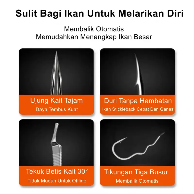 Bingolife Kail Pancing Membalik Otomatis 20 Buah/Pak Kail Pancing Anti Mocel Untuk Ikan Mas Semah Ikan Nila Kail Pancing Kuat Tajam Galatama Ikan Wader Automatic Flipping Fishhook 1